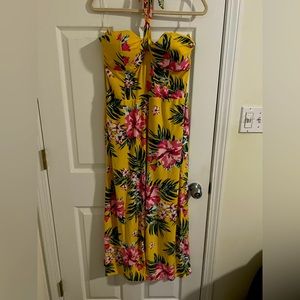 NOBO 3X - YELLOW, Pink, and Green Romper/Jumpsuit - Plus Size Pinup Tiki Style!